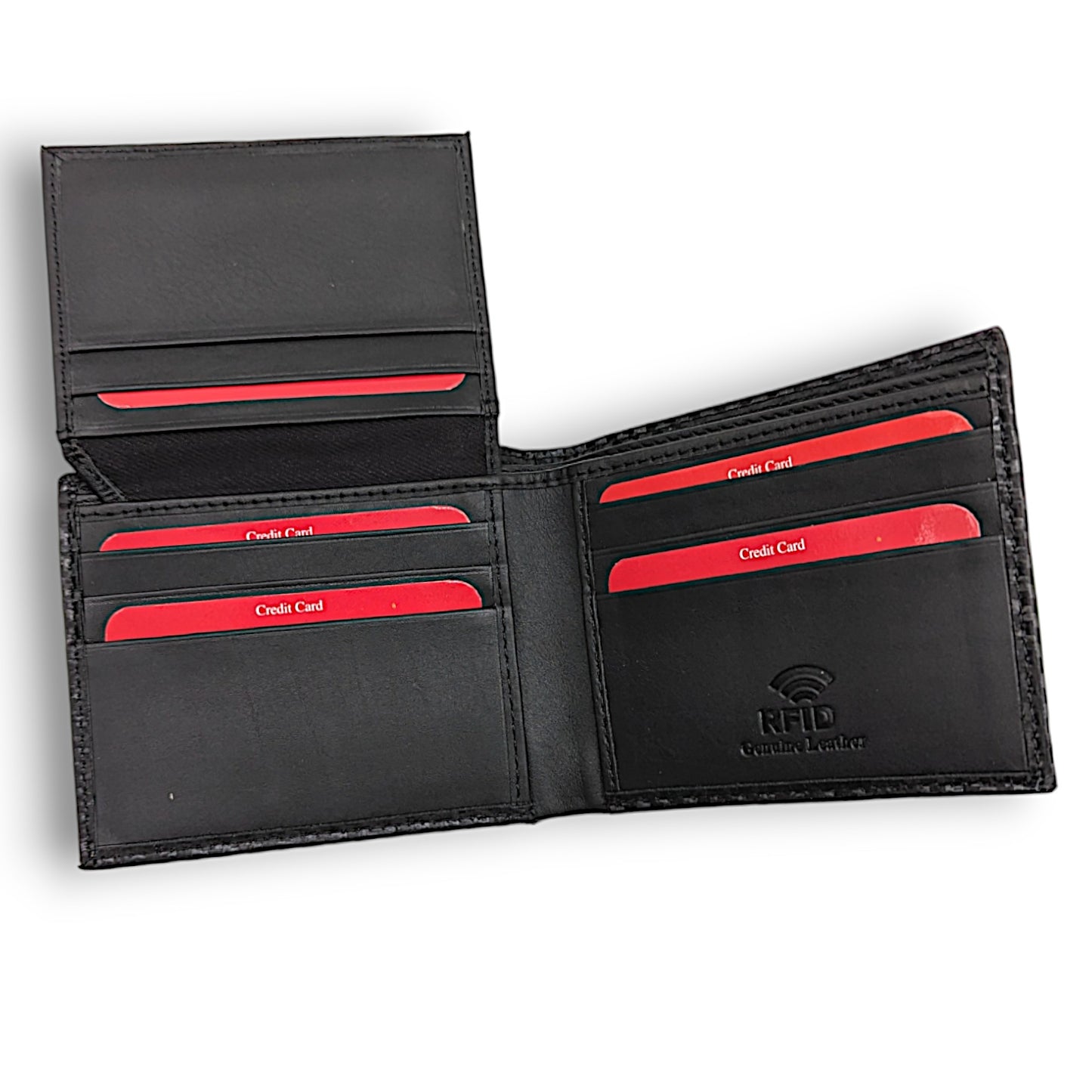 Men's Wallet Leather Carbon Fiber RFID Bifold