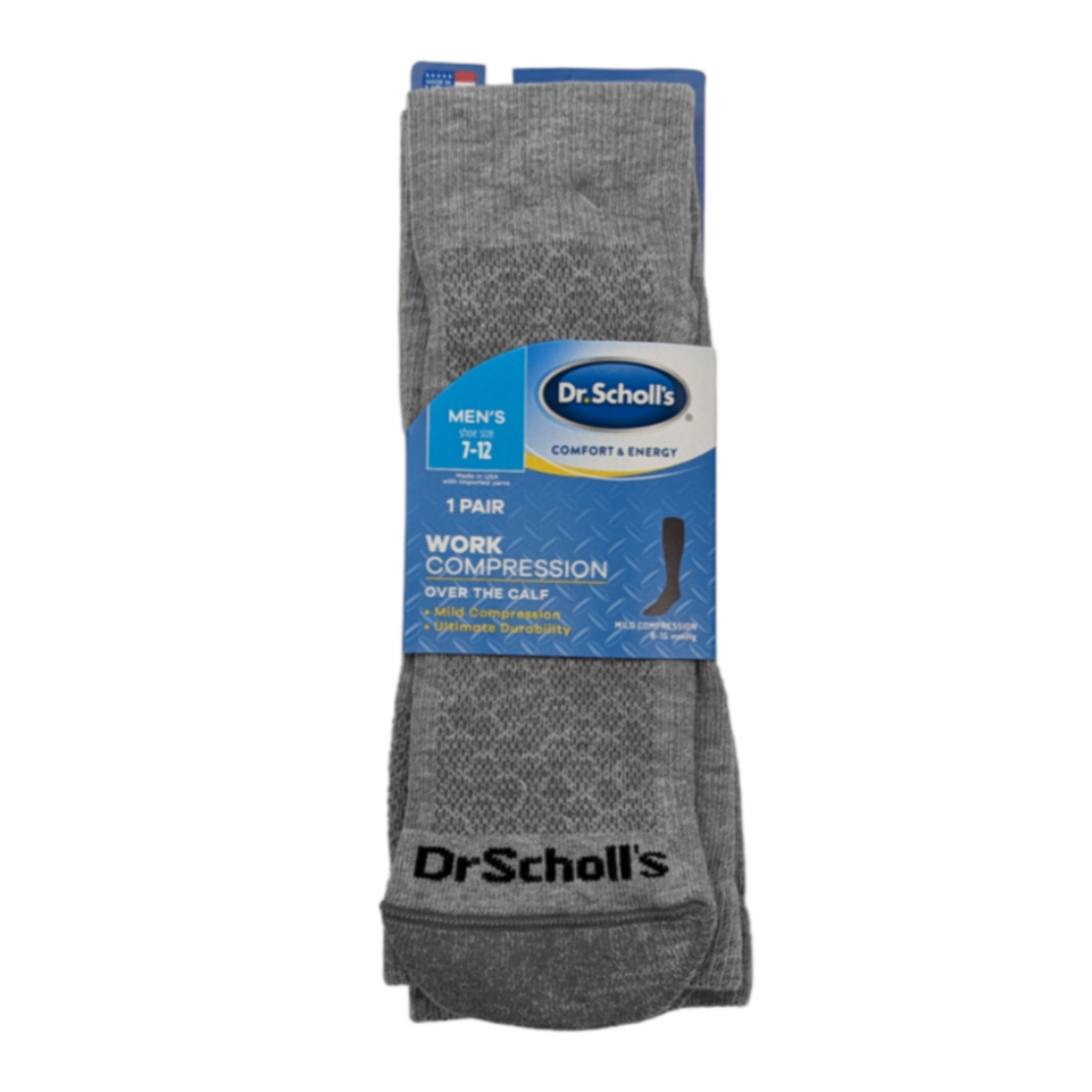 Dr. Scholl's Men's Over the Calf Compression Socks 1 Pair Large