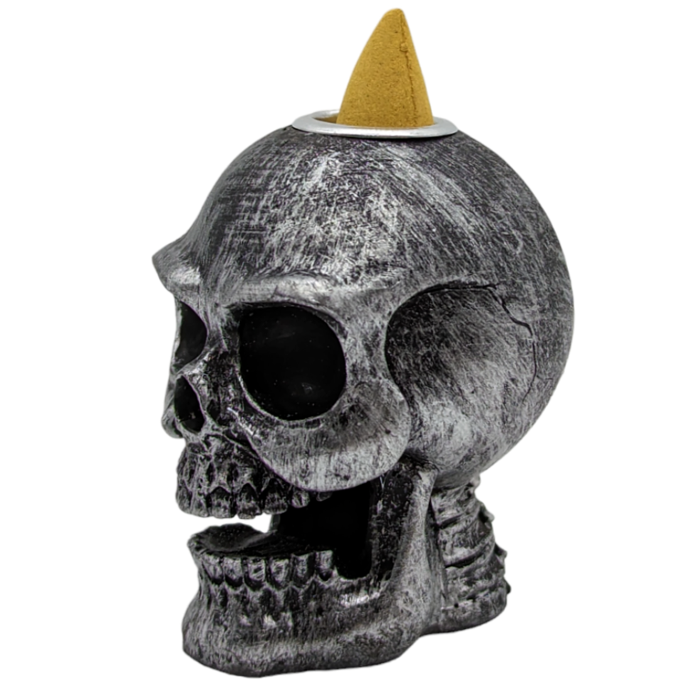 skull incense burner