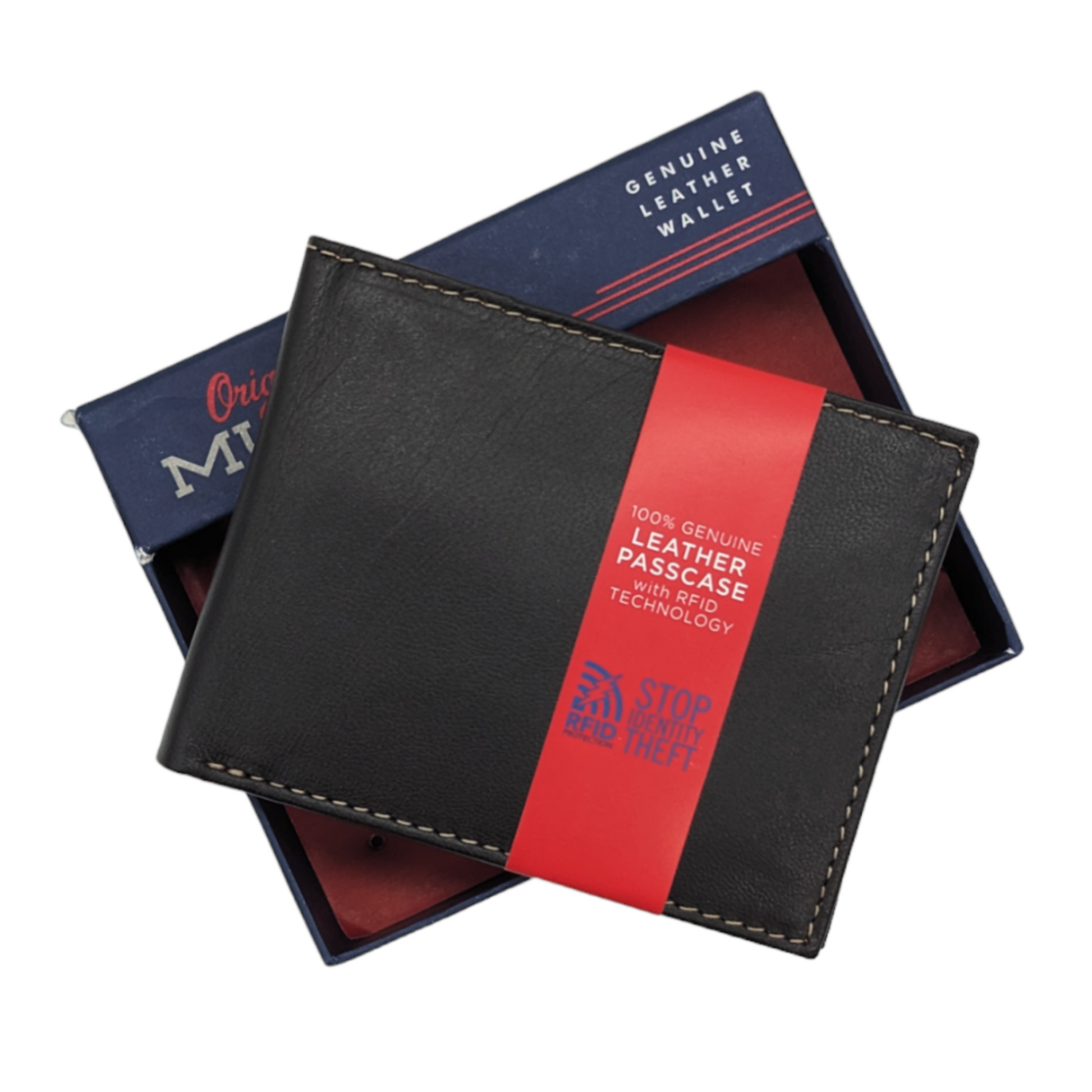 Mundi Mens Bifold Wallet Nappa Leather RFID Gift Box